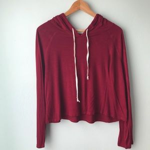 Cropped long sleeve hoodie