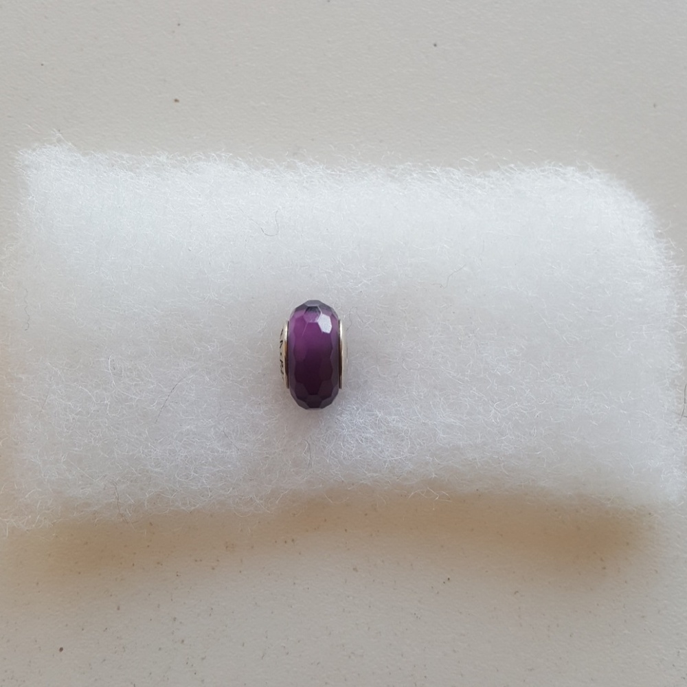 Purple glass Pandora bead