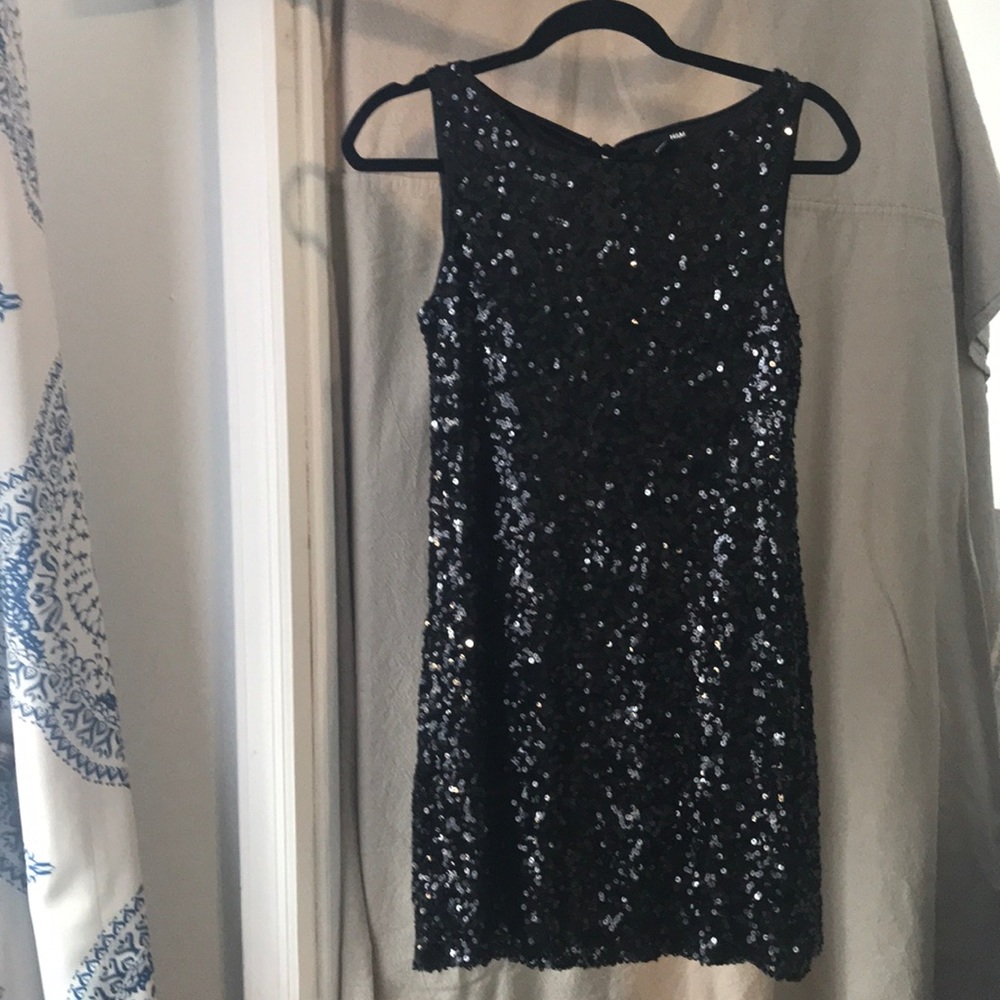 Black sequin shimmy dress