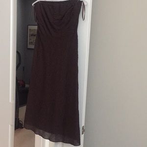 J. Crew dark brown strapless a-line cotton dress