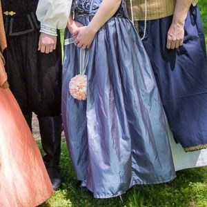 Purple blue satin style renaissance skirt