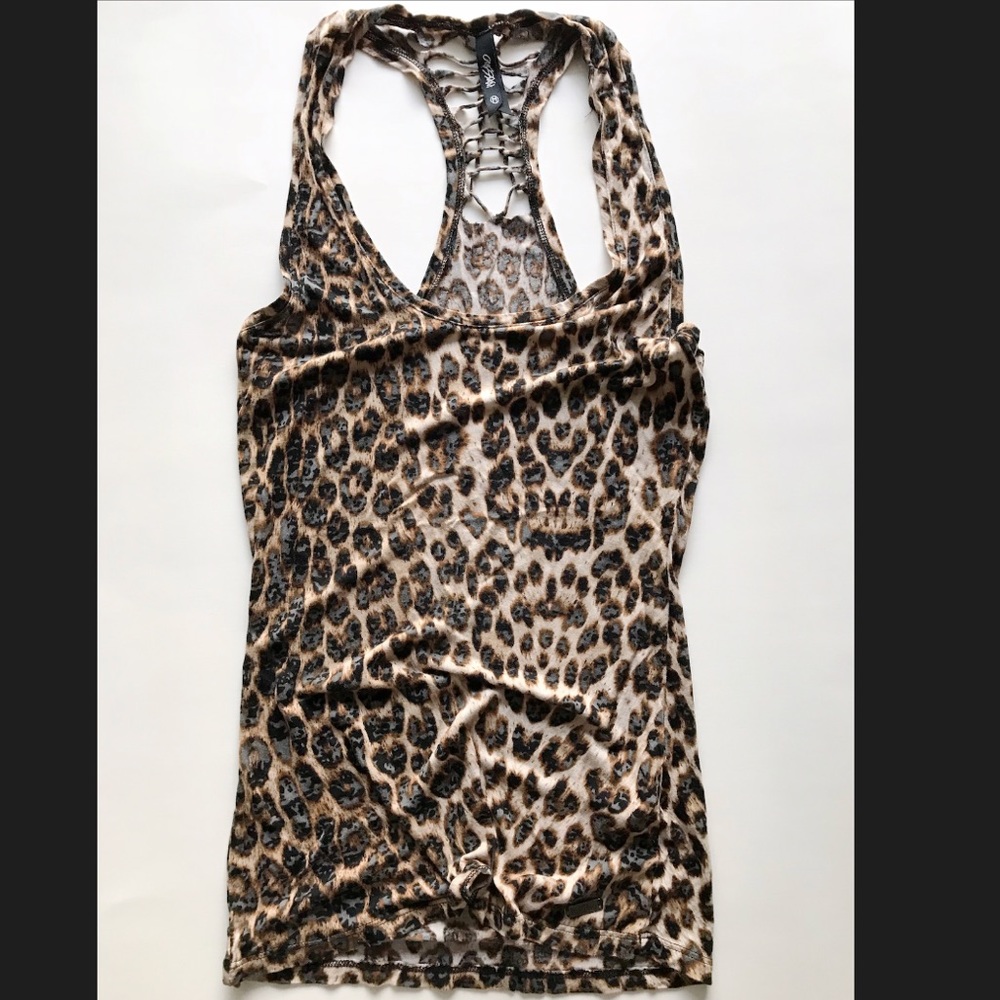 Animal print top tank size M