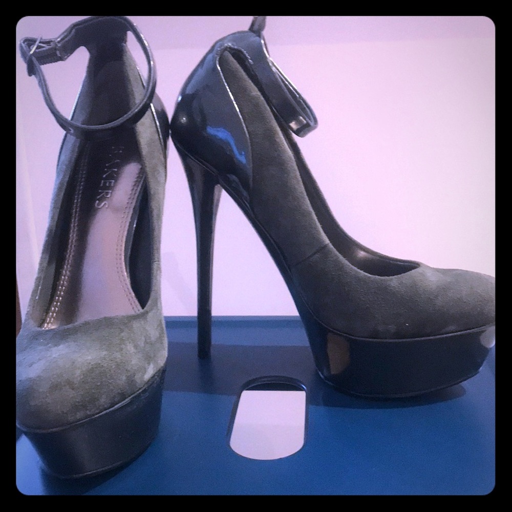 Size 5 Baker Pumps. Gray color, worn once.