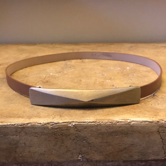 St John Tan Italian Leather Belt