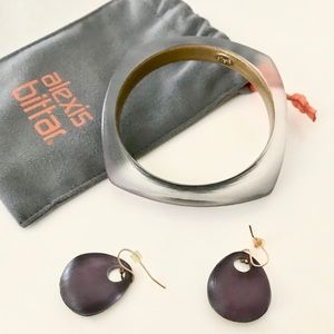 Alexis Bittar Lucite Square Bangle & Earrings