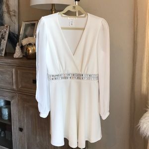 White Dress with Rhinestone Belt