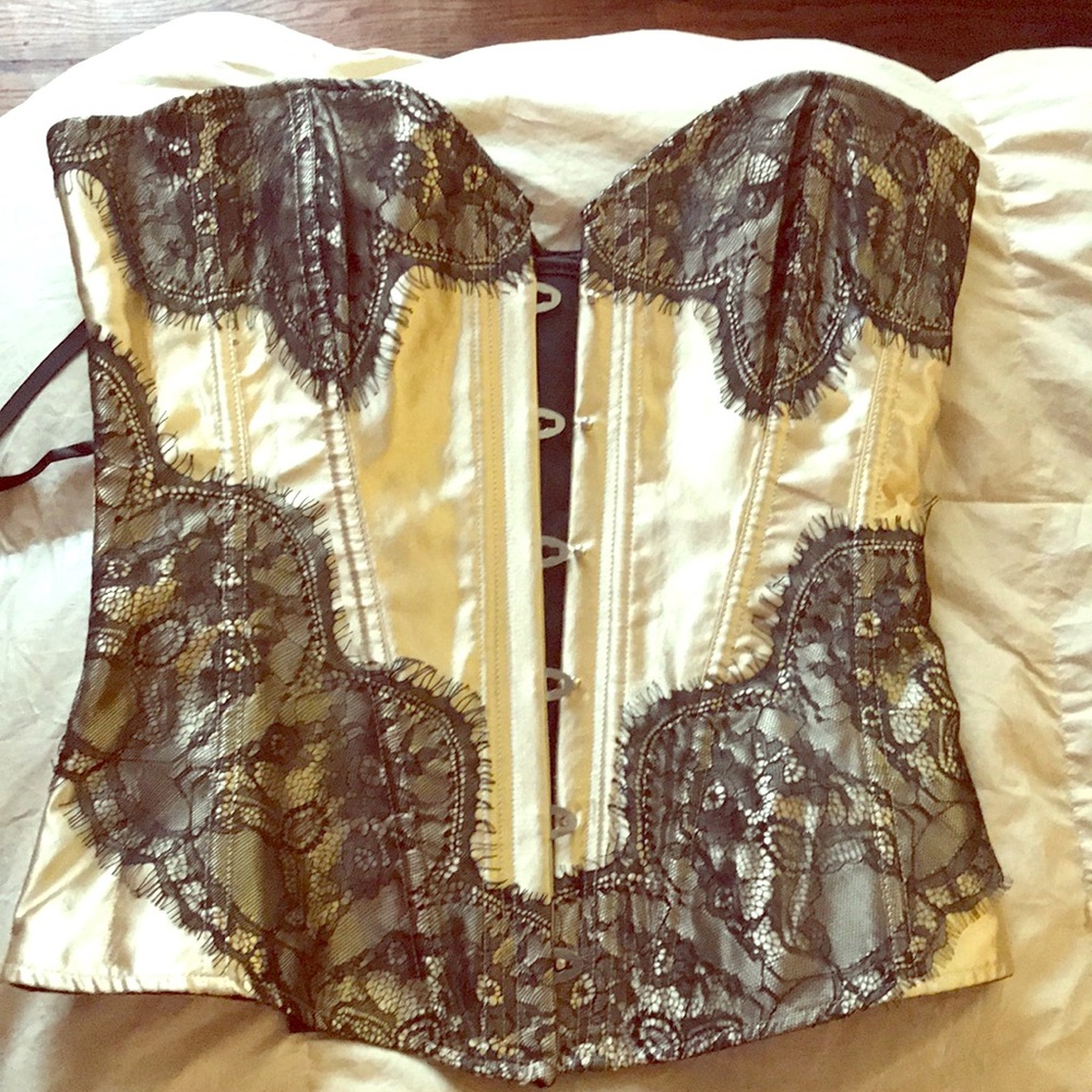 Gold and black corset