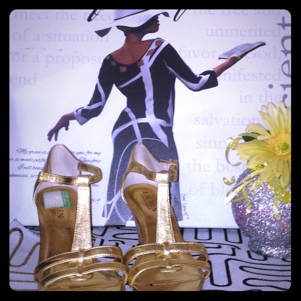 Ralph Lauren Gold Sandals