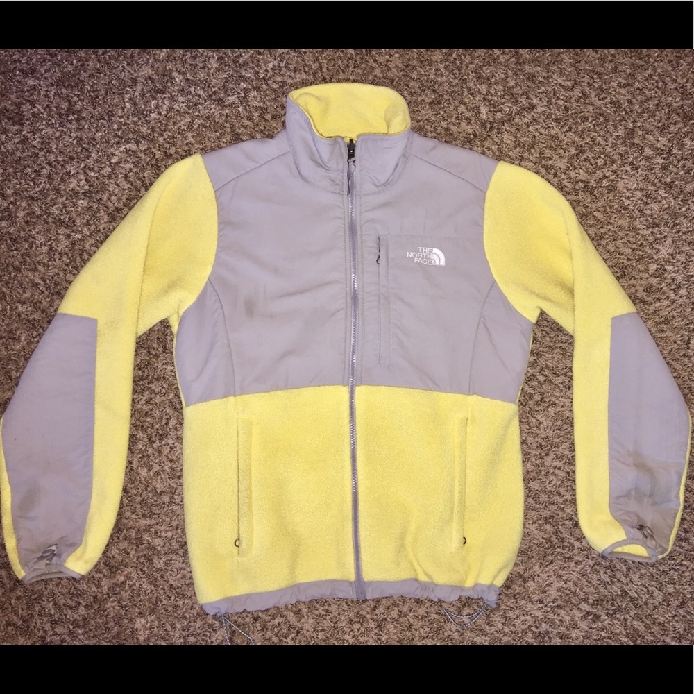 Yellow North Face Denali jacket