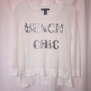 INC mesh sequin Beach Chic long sleeve