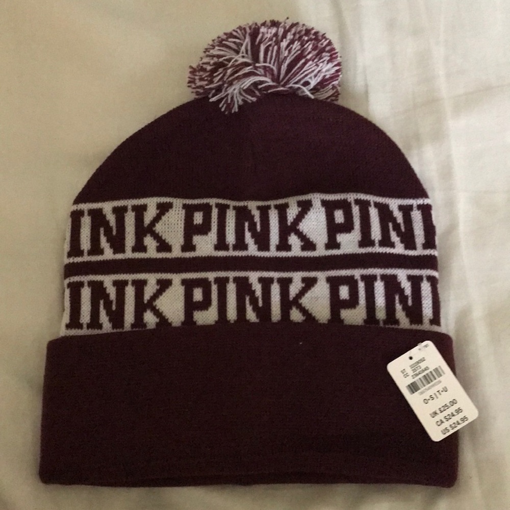 maroon vs pink beanie