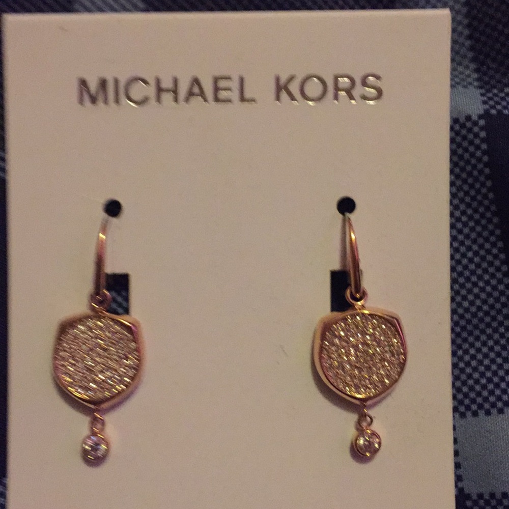 Michael Kors diamond like circle gold earrings