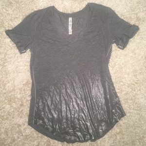 Lululemon Grey V-Neck Tee