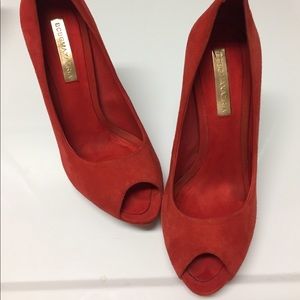 BCBG chunky red heels