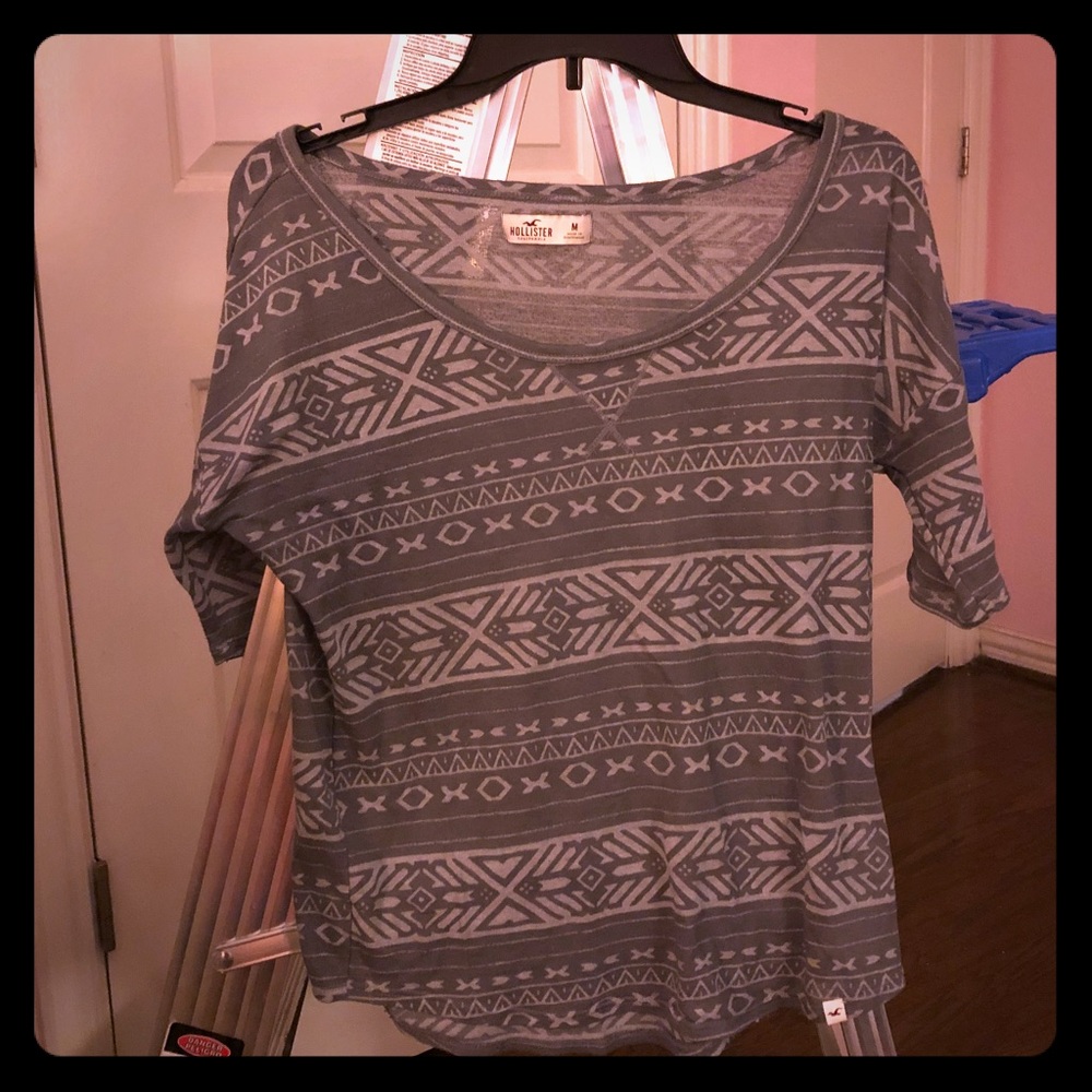 Hollister Grey tribal pattern top