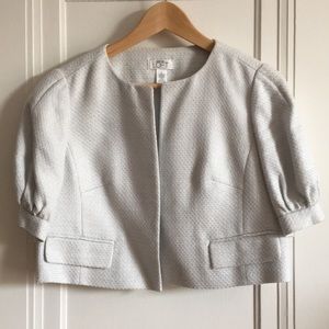 Loft Gray/silver cropped short sleeve jacket