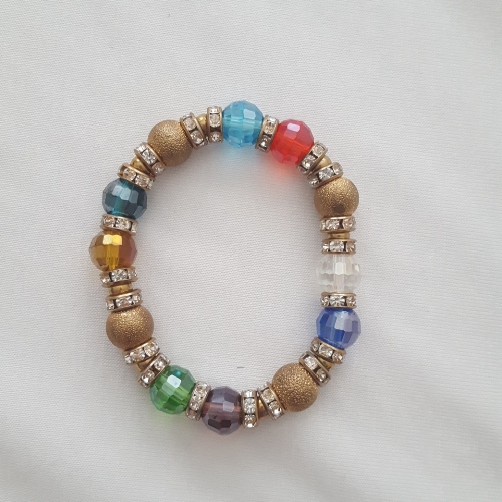 Multicolor stretch bead urban country bracelet