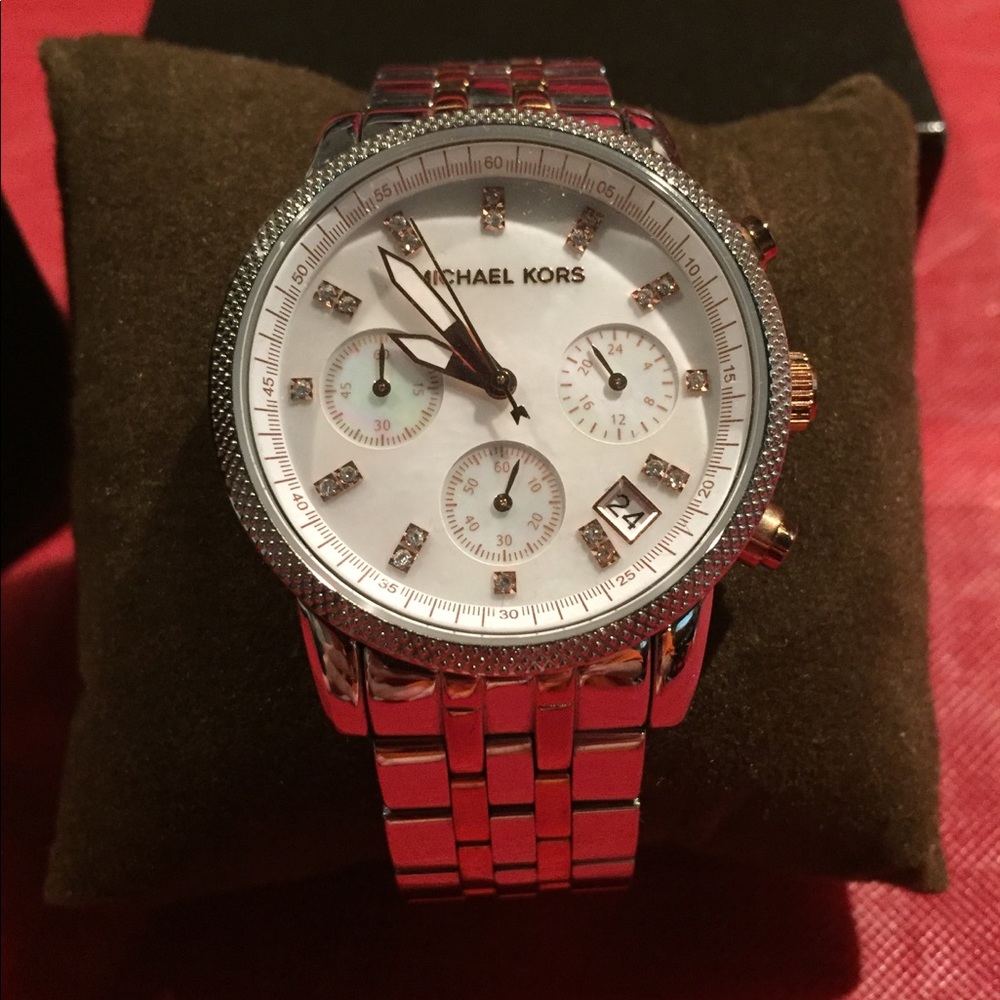 Michael Kors Rose Gold and Silver Watch