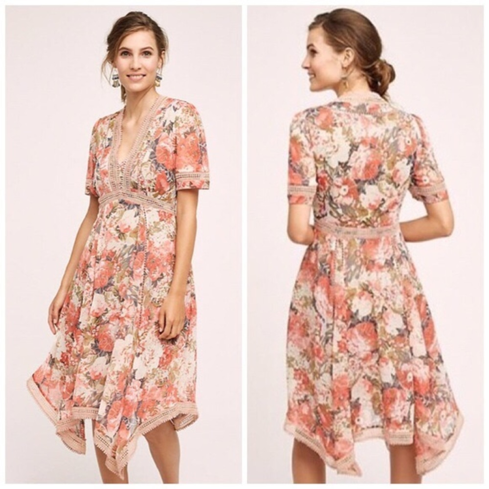 Anthropologie Ranna Gill Rose Bouquet Dress