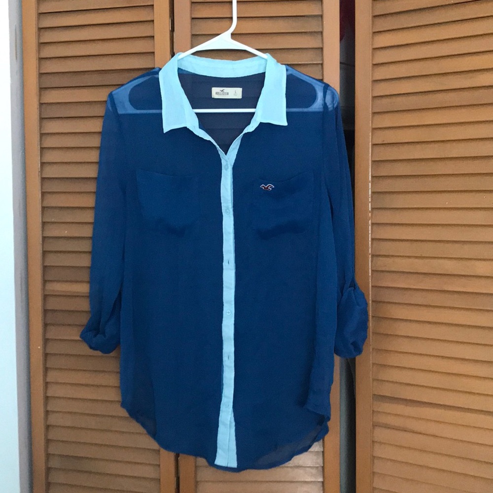 Button down see through blouse