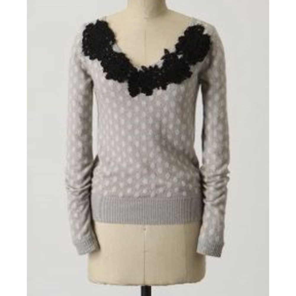 Karen Nicole for Anthropologie laced dots sweater
