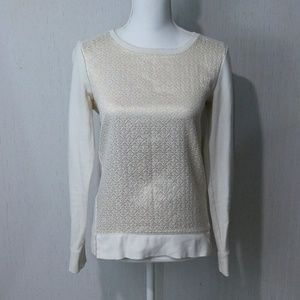 ONE DAY SALE! Ann Taylor LOFT Gold & White Sweater