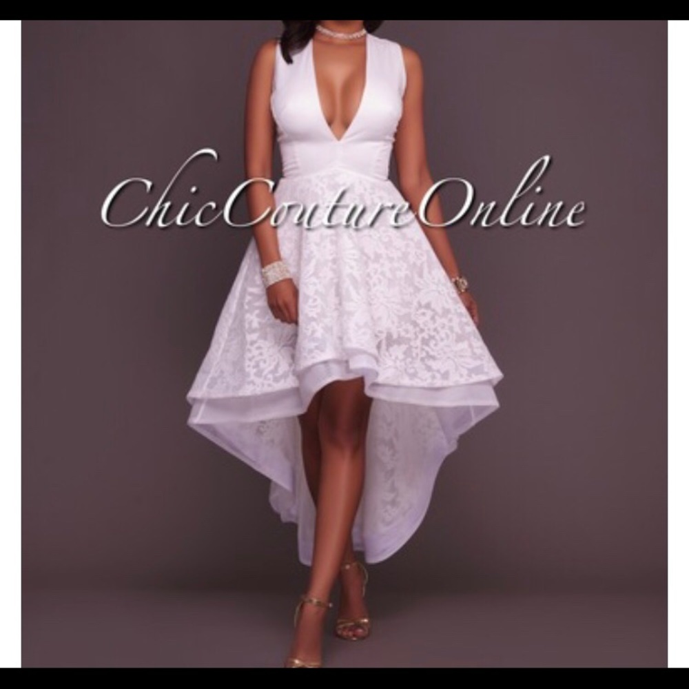 White high low formal dress
