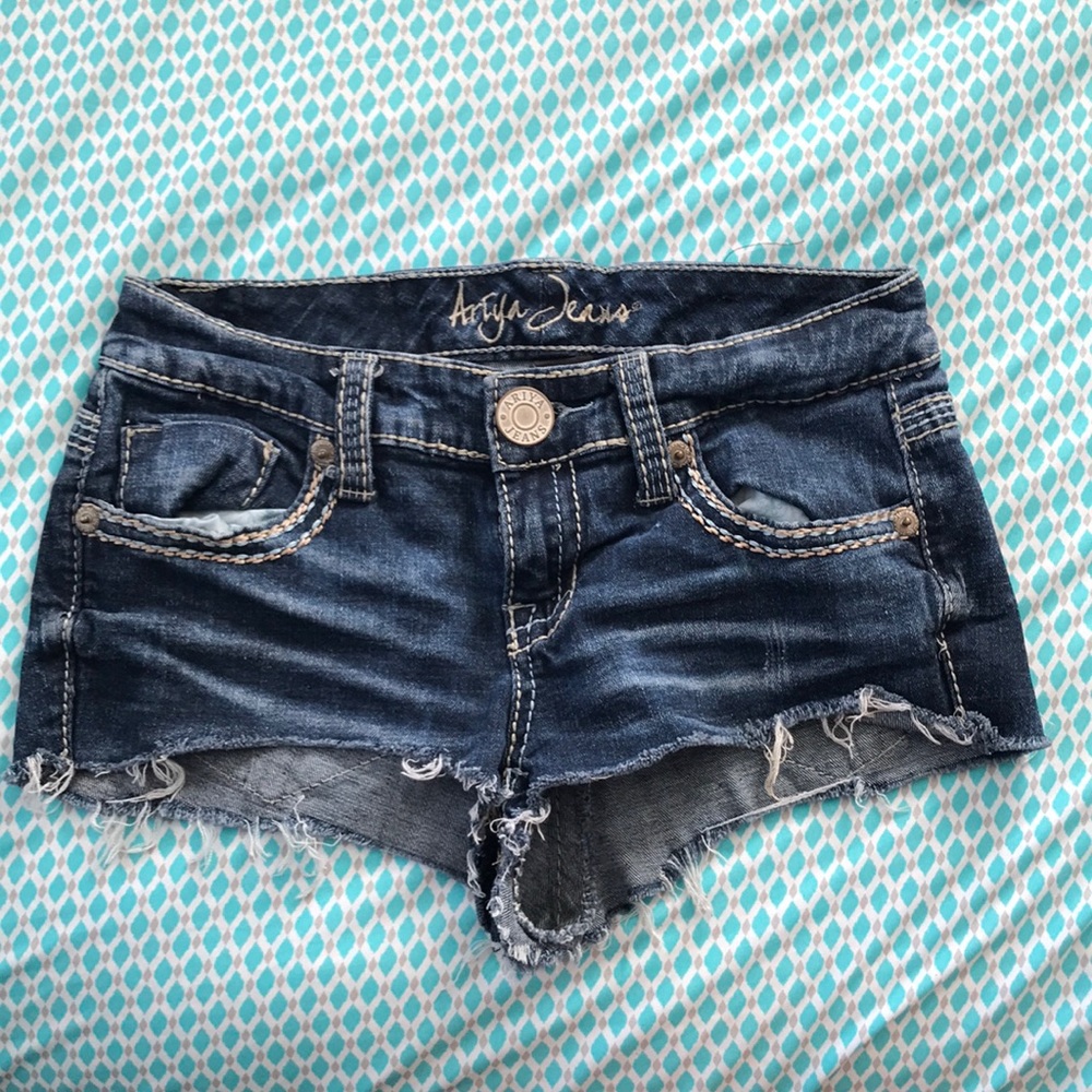 Cheeky blue jean shorts