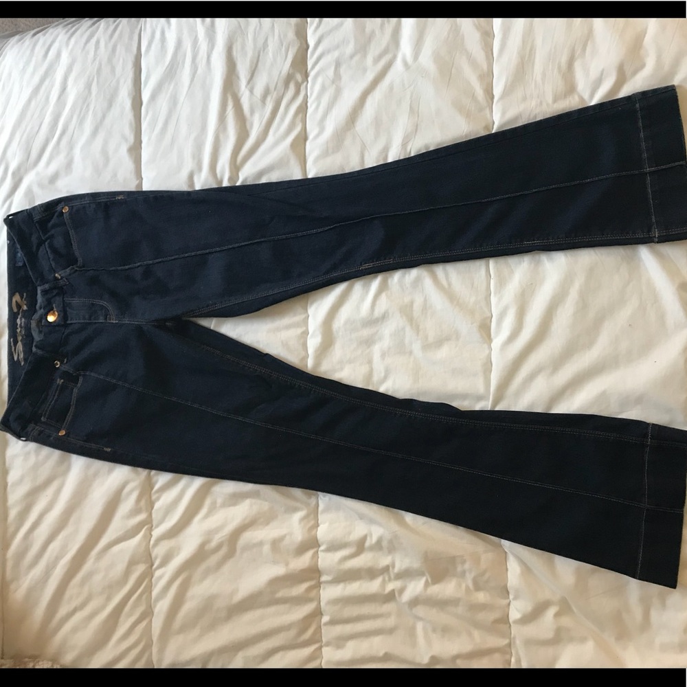 Seven dark denim jeans.