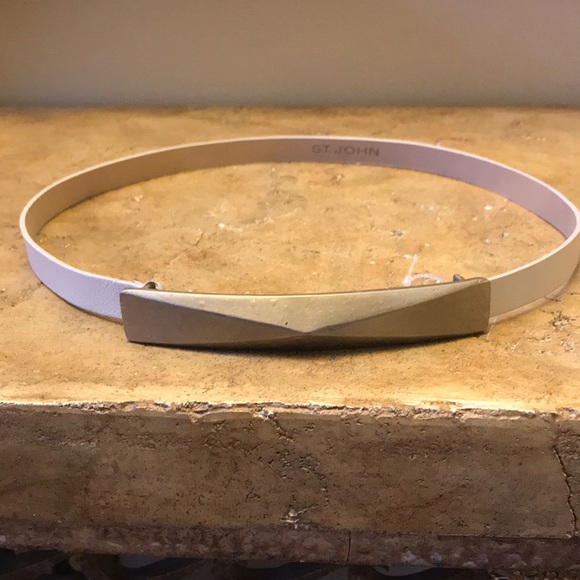 St John Cream Italian Leather Belt