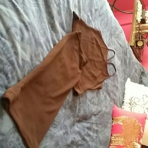 Tahari 2 piece skirt set dark chocolate brown tank and skirt