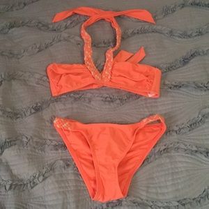 Coral and gold Bikini