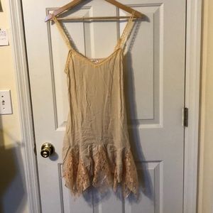 Intimately free people sheer lace ruffle slip