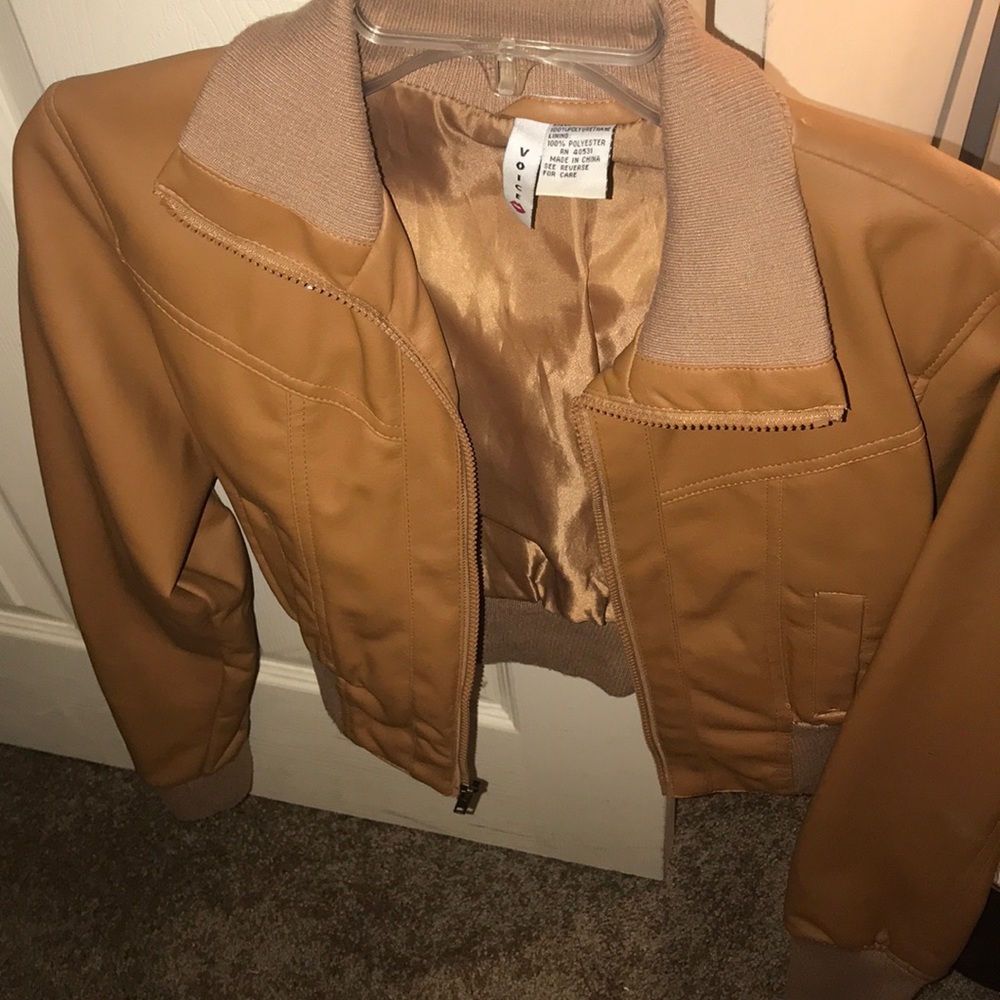 Tan Caramel Pleather Jacket
