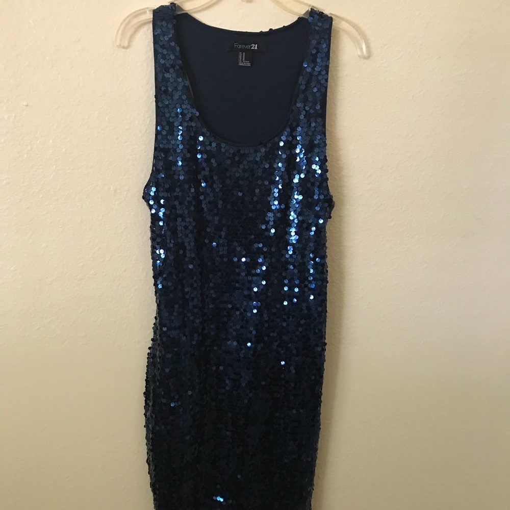 Blue sequin dress