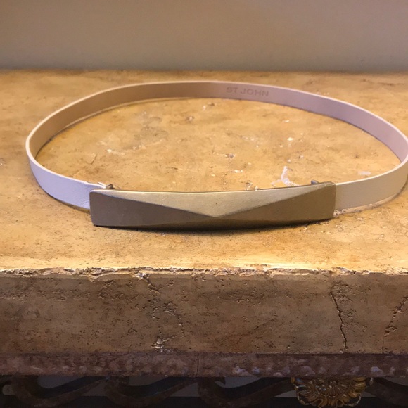 St John Cream Italian Leather Belt main image 4