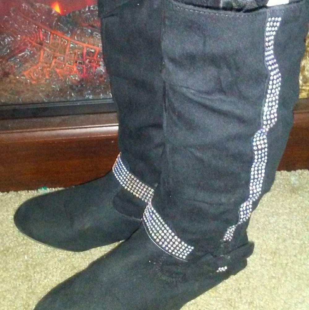 Girls suede bling boots