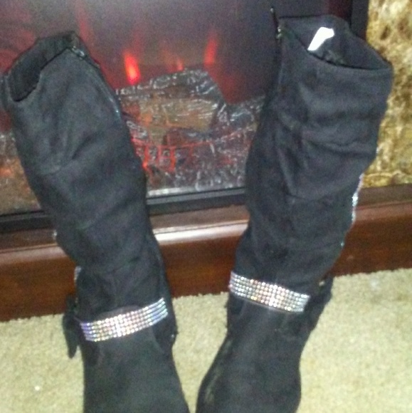 Girls suede bling boots - Picture 2 of 4