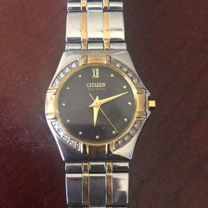 Two Toned Citizen Watch with Diamonds