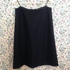 J. Crew Black Wool A-Line Skirt