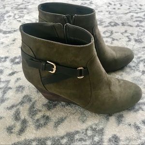 Green Suede Booties