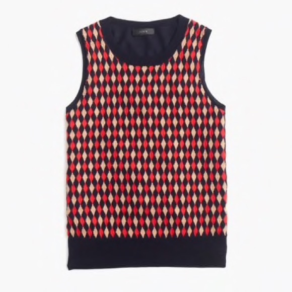 J. Crew Lightweight Wool Jackie Shell in Argyle S - Picture 1 of 3