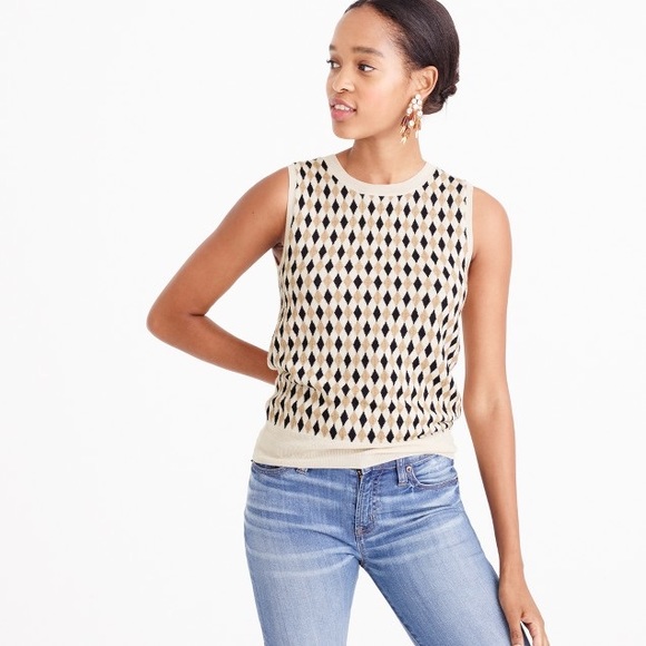 J. Crew Lightweight Wool Jackie Shell in Argyle S - Picture 2 of 3