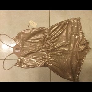 Rose gold sequin romper