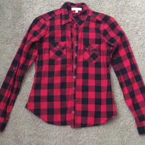 Red Plaid Button Up