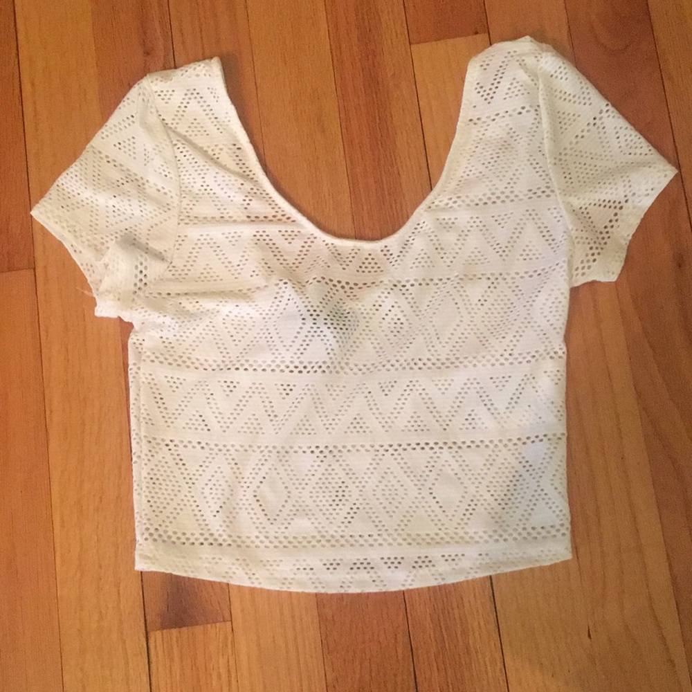 Patterned White Crop Top