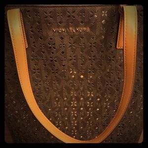 Brown and gold Michael Kors Tote