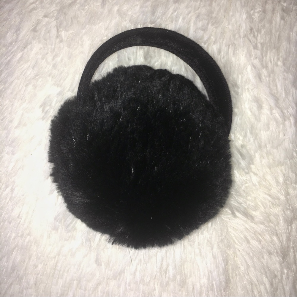 Black Fuzzy Earmuffs
