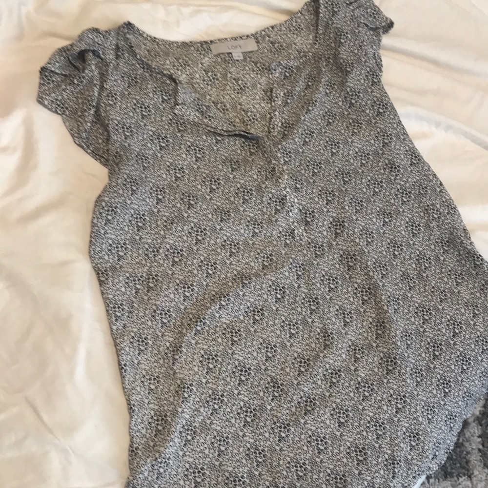 Loft work blouse- black and white