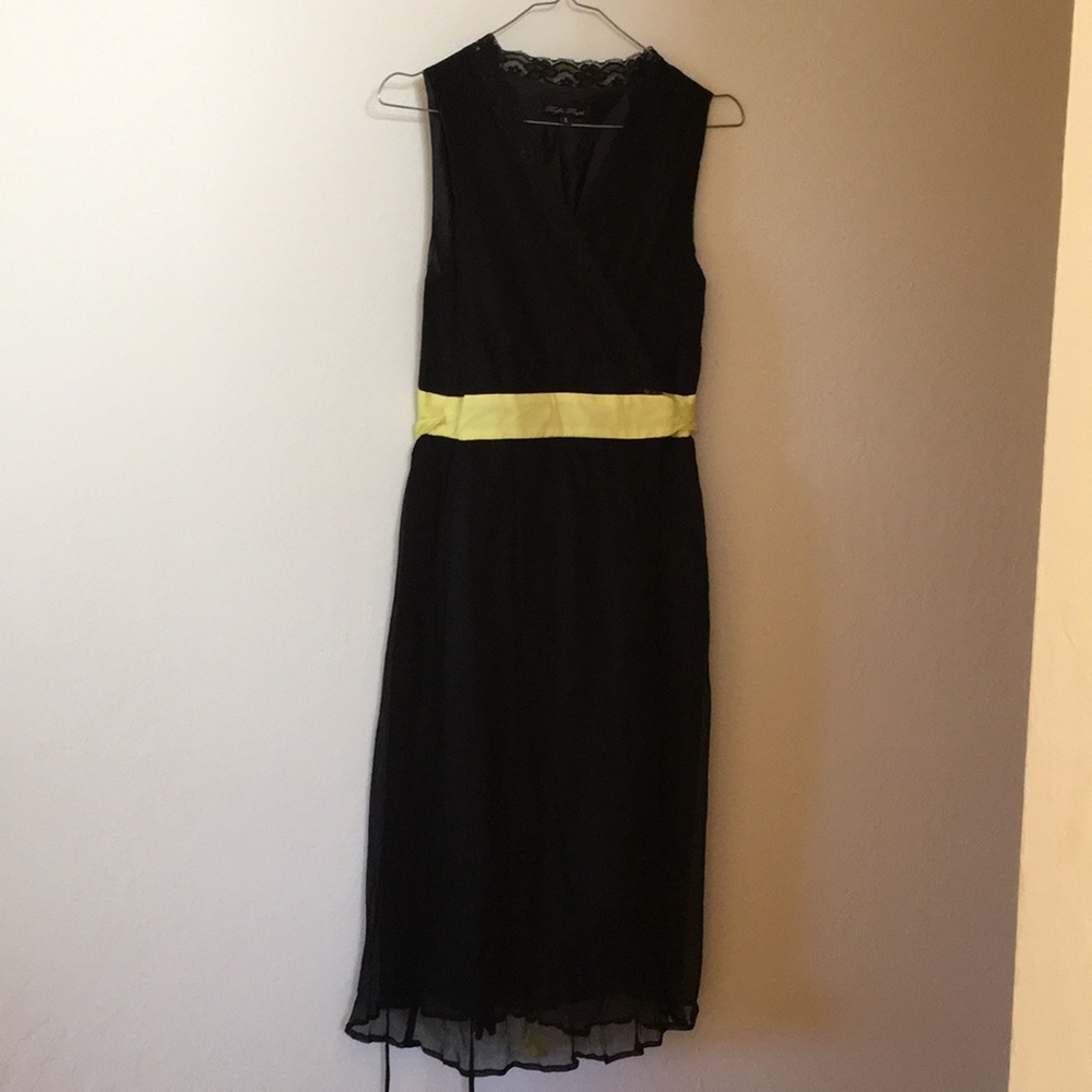 Traffic People v neck silk wrap dress